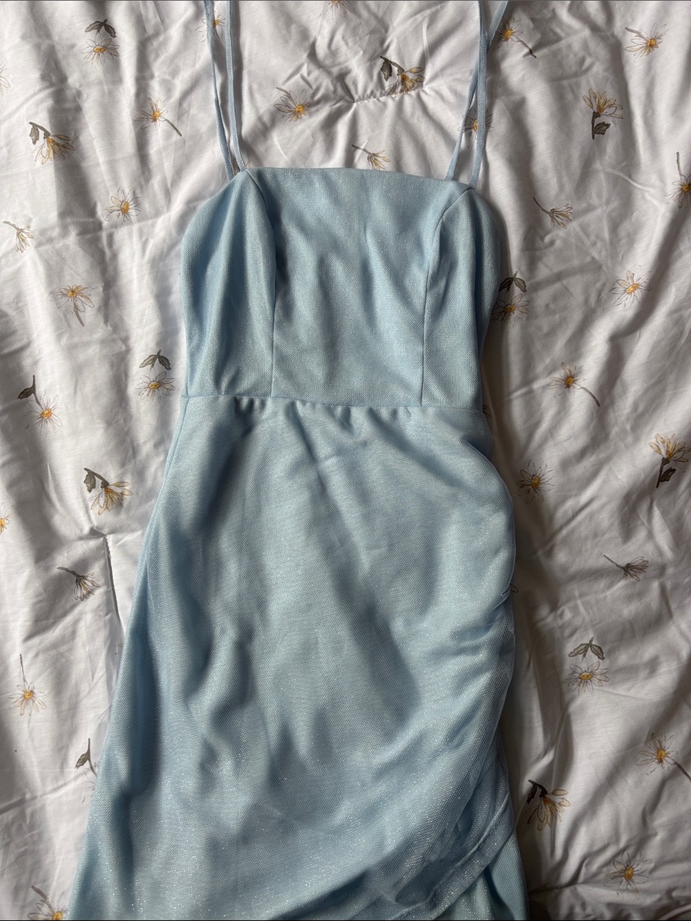 Princess Polly Light Blue Shimmer Mini Dress
